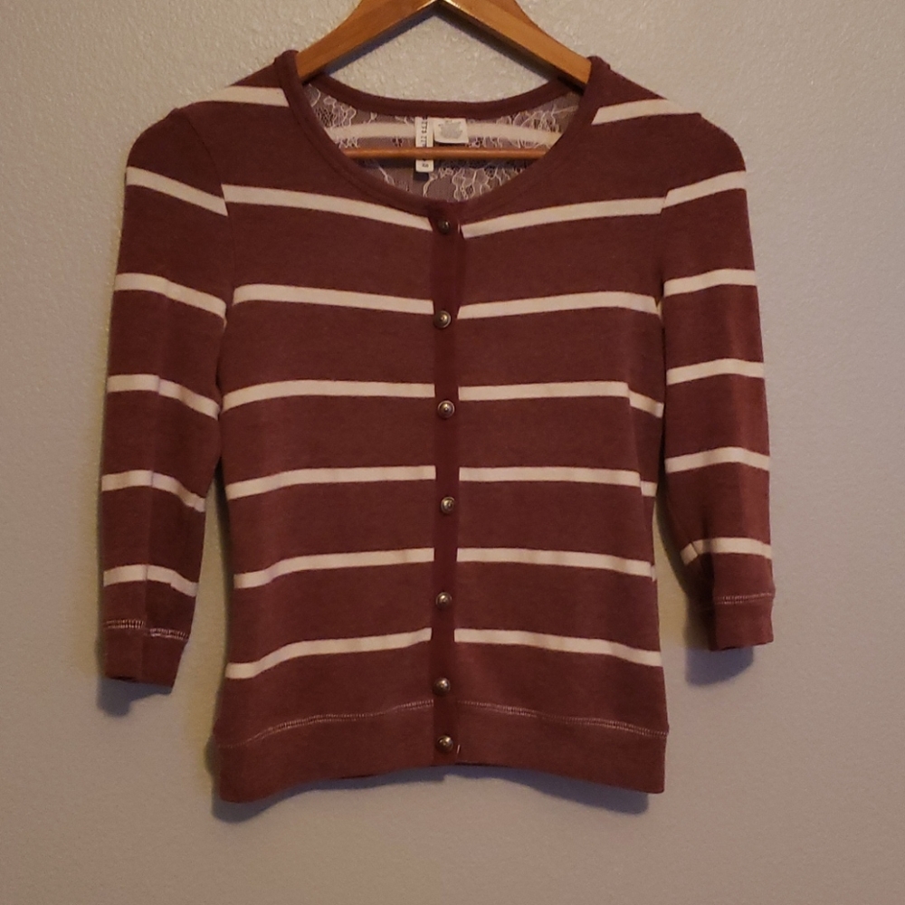 🔵 2 for $15.  Full Tilt Maroon Button up Cardigan
